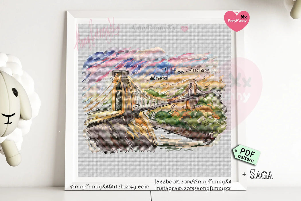 Clifton Suspension Bridge - PDF Cross Stitch Pattern