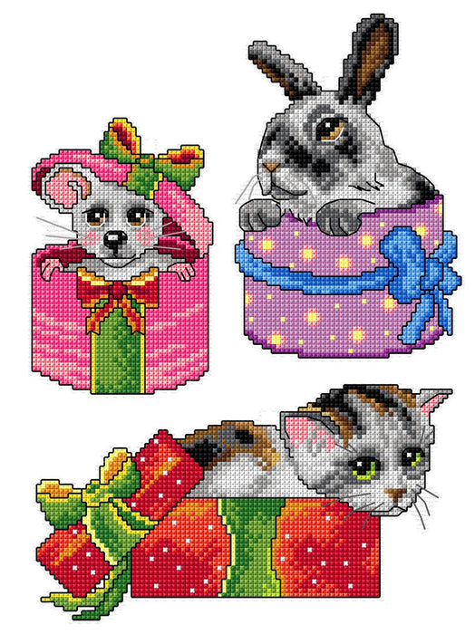 Pets inside Gifts 186CS Counted cross stitch kit with plastic canvas