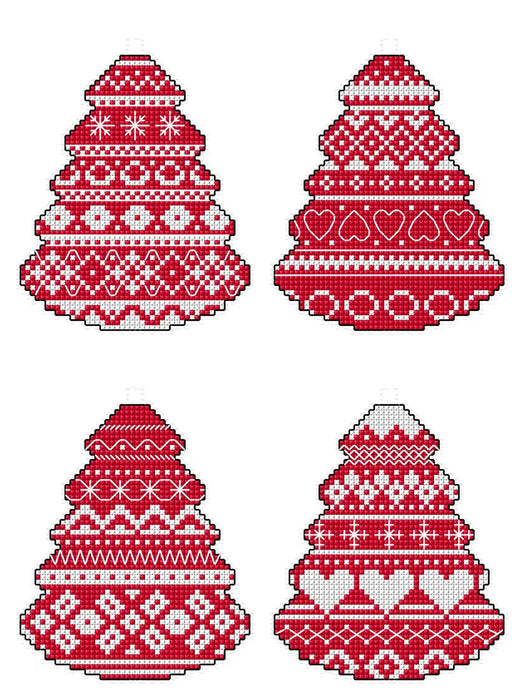 Scandinavian Christmas Trees 187CS Counted cross stitch kit with plastic canvas