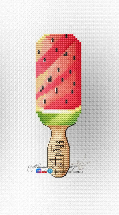 Watermelon ice cream - PDF Cross Stitch Pattern