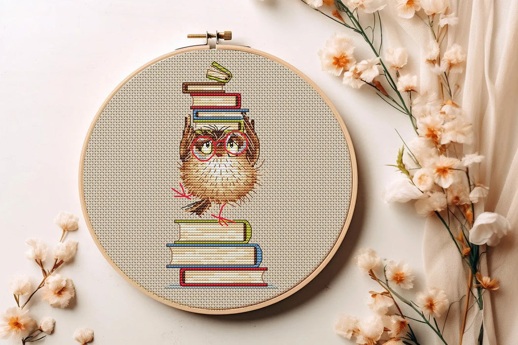 Bird with Books - PDF Cross Stitch Pattern