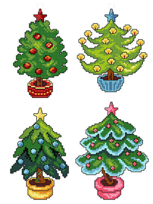 Christmas Trees 197CS Сounted cross stitch kit with plastic canvas