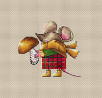 Mouse and White Mushroom - PDF Cross Stitch Pattern