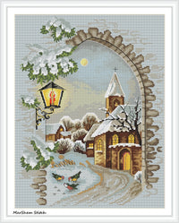 Street in Snow - PDF Cross Stitch Pattern