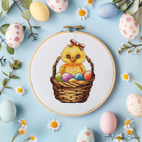 Chicken in a Basket - PDF Cross Stitch Pattern