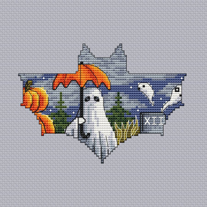 Pumpkin umbrella - PDF Cross Stitch Pattern