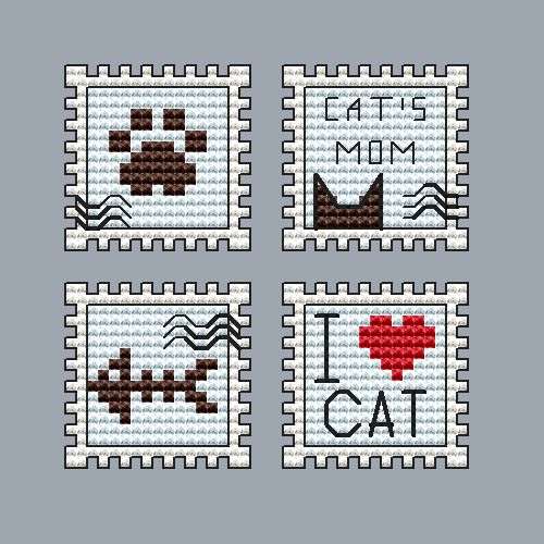 i love cat - PDF Cross Stitch Pattern