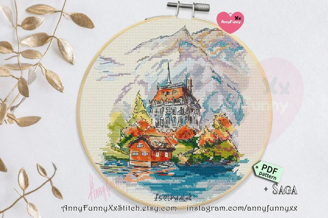 Iseltwald Castle - PDF Cross Stitch Pattern