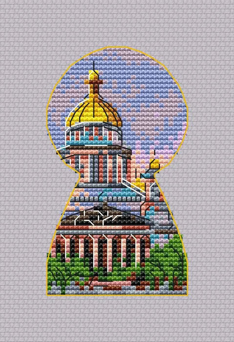 Set of three wells: Lakhta - center, Scarlet Sails, St. Isaac's Cathedral - PDF Cross Stitch Pattern