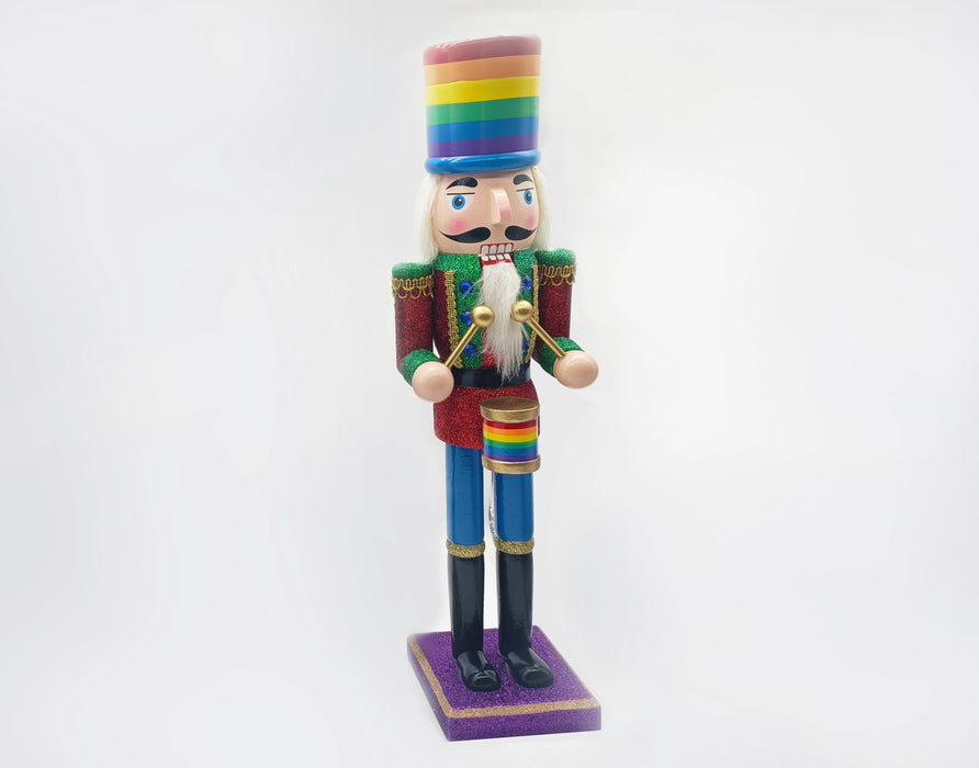 Wooden Pride Drummer Nutcracker Wizardi F07M6-10 purple stand