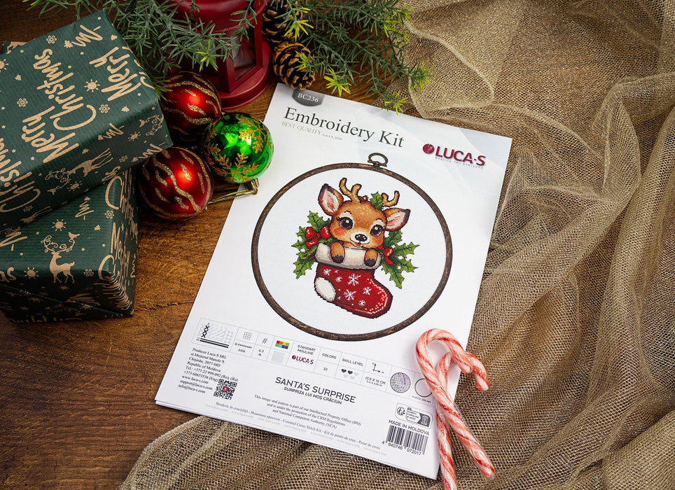 Santa's Surprise BC236L Counted Cross-Stitch Kit