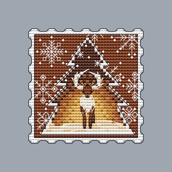 Gingerbread Deer - PDF Cross Stitch Pattern