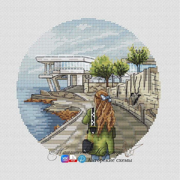 Sevastopol Embankment - PDF Cross Stitch Pattern