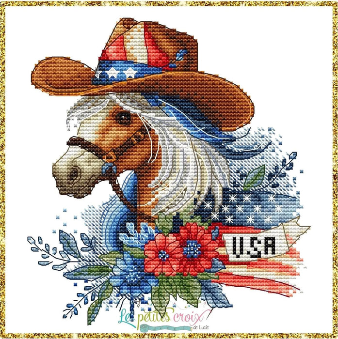 Independence Day Horse - PDF Cross Stitch Pattern