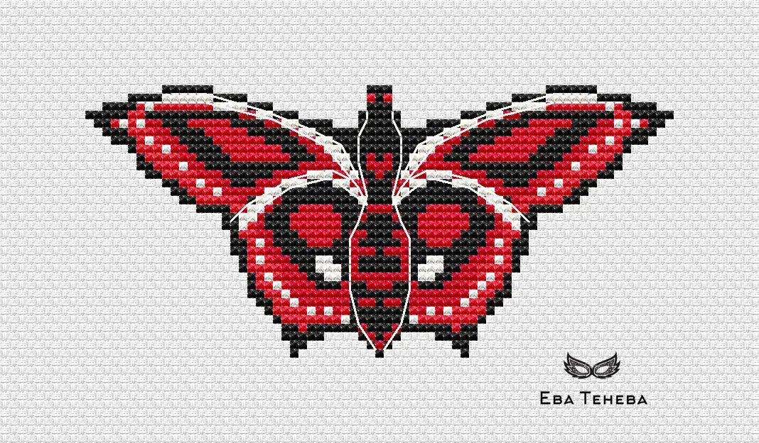 Butterfly. Red Heat - PDF Cross Stitch Pattern