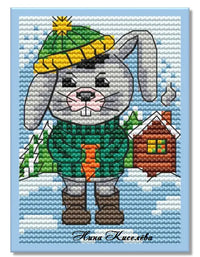 Christmas Animals. Bunny - PDF Cross Stitch Pattern