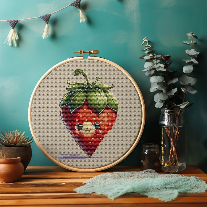 Funny Strawberry - PDF Cross Stitch Pattern