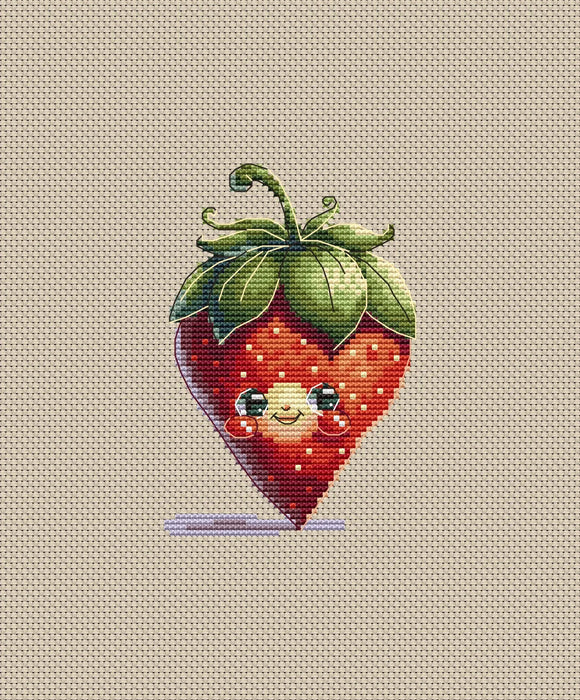 Funny Strawberry - PDF Cross Stitch Pattern