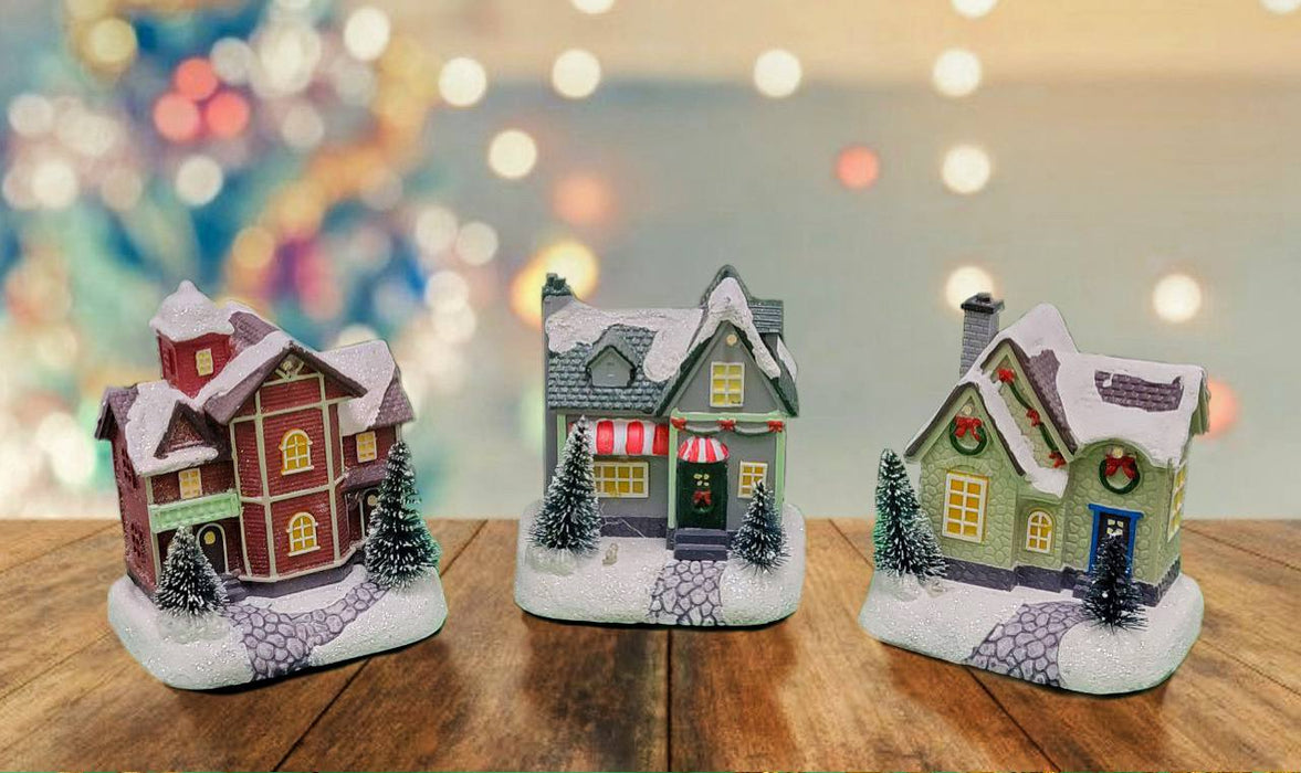 Christmas Village House with LED Lights F07M4-38-W221A