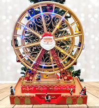 Christmas Wheel with Santa. Animated Holiday Decoration. Christmas Village F07M4-6-W222