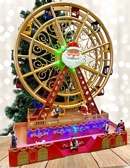 Christmas Wheel with Santa. Animated Holiday Decoration. Christmas Village F07M4-6-W222