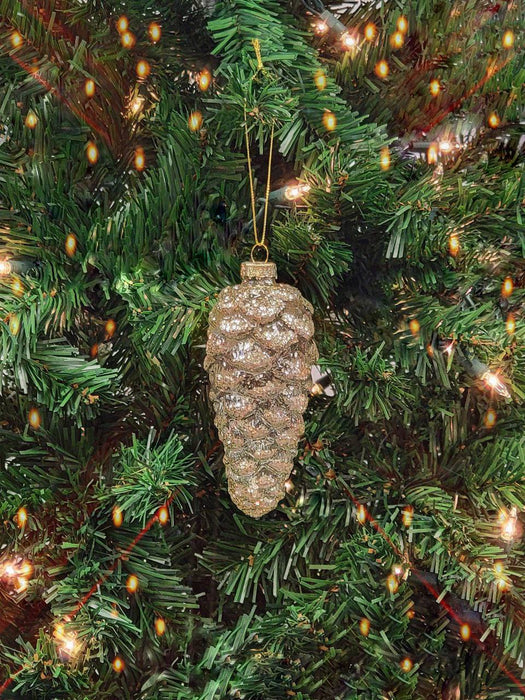 Golden Glass Pinecone Christmas Ornament F07M7-4(LH76-23207)