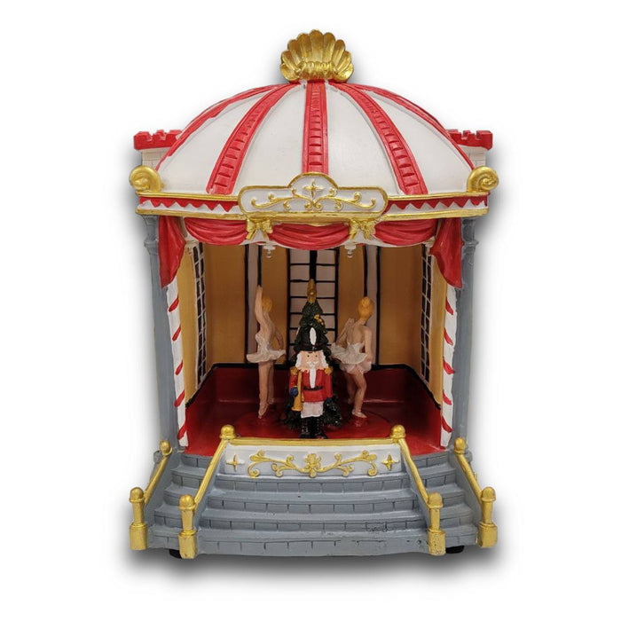 Festive Carousel Miniature Music Box. Theatre Christmas Village F07M3-21