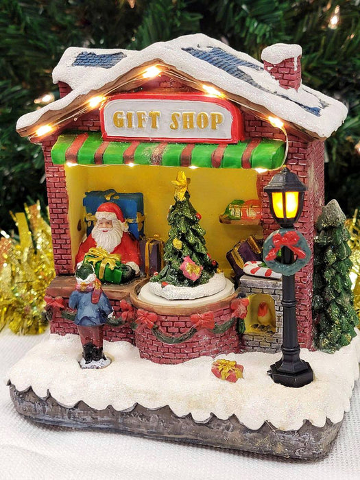 Santa's Gift Shop Christmas Miniature. Christmas Village F07M3-27A