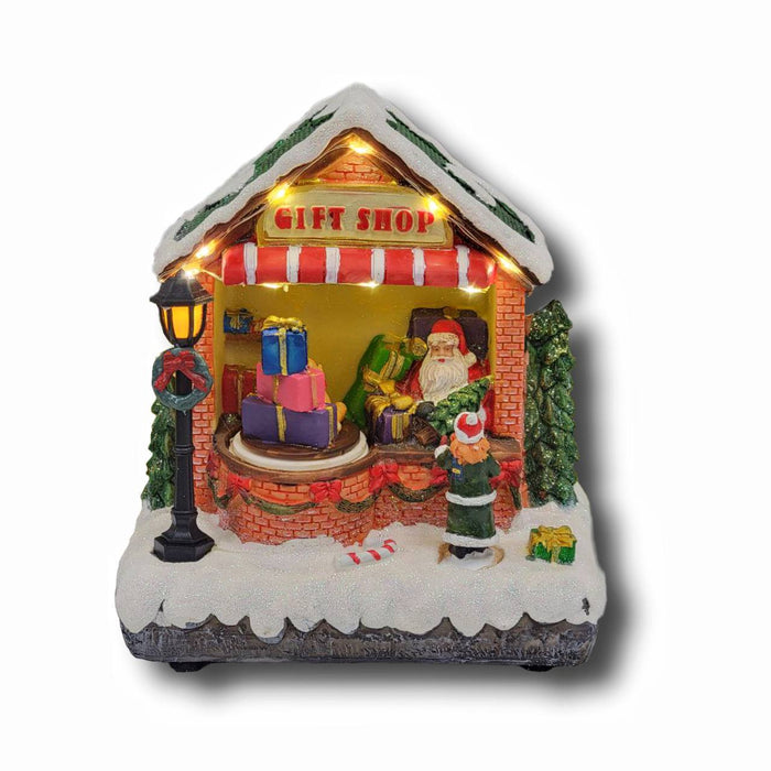 Santa's Gift Shop Christmas Miniature. Christmas Village F07M3-27B