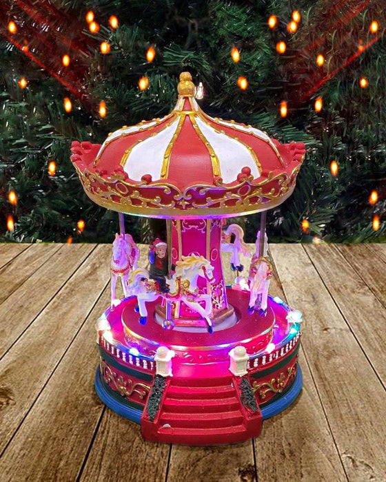 Christmas Carousel Decoration. Christmas Village F07M3-1-FQ22011