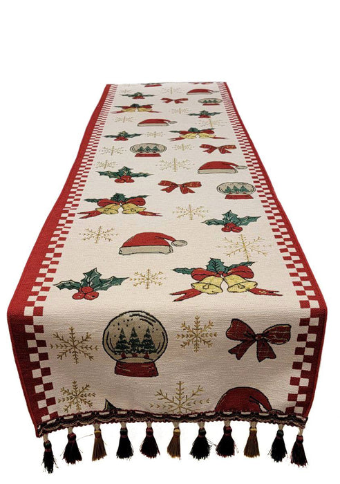 Classic Holiday Ornaments Christmas Table Runner F07M5-10A