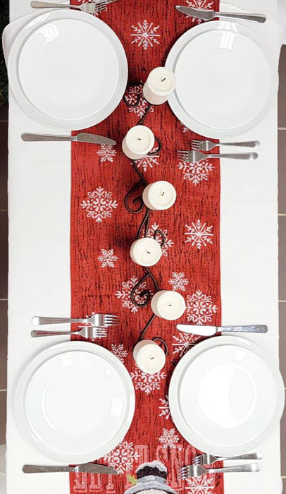 Snowman Christmas Red Table Runner F07M5-8F