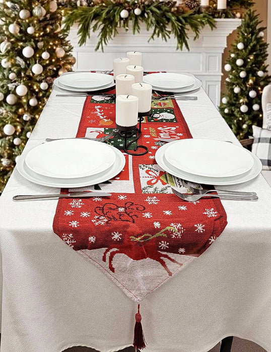 Holiday Patchwork Christmas Table Runner F07M5-8D