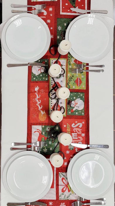 Holiday Patchwork Christmas Table Runner F07M5-8D