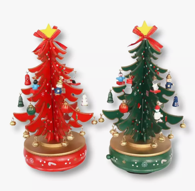 Red Wooden Christmas tree Wizardi F07M6-20 Red