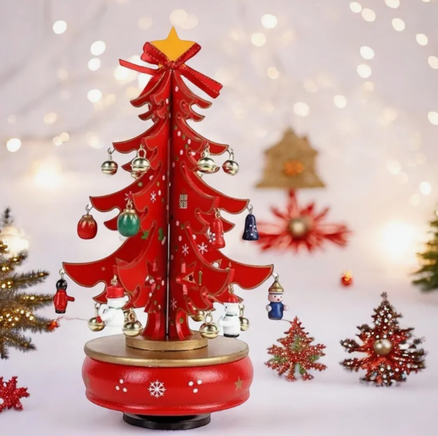 Red Wooden Christmas tree Wizardi F07M6-20 Red