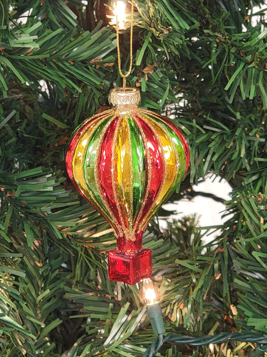 Multicolored Hot Air Balloon Glass Christmas ornament F07M7-33-LH76-23062