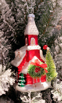 Christmas Glass Ornament - Christmas Church by Wizardi F07M3-25 HB-SY25378