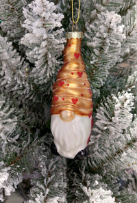 Christmas Glass Ornament - Yellow Gnome by Wizardi F07M3-2 HB-SY25714