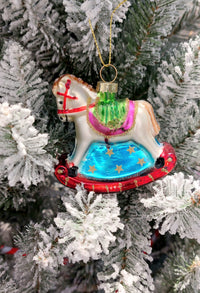 Christmas Glass Ornament - Rocking Horse by Wizardi F07M3-7 HB-SY25368