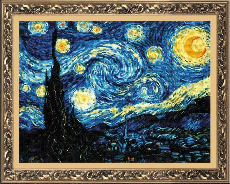 Starry Night after Van Gogh`s Painting R1088 Counted Cross Stitch Kit