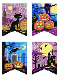 Counted Cross-Stitch Kit Halloween Flags 208CS