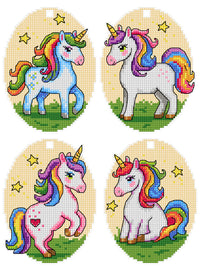 Counted Cross-Stitch Kit Rainbow Unicorns 209CS