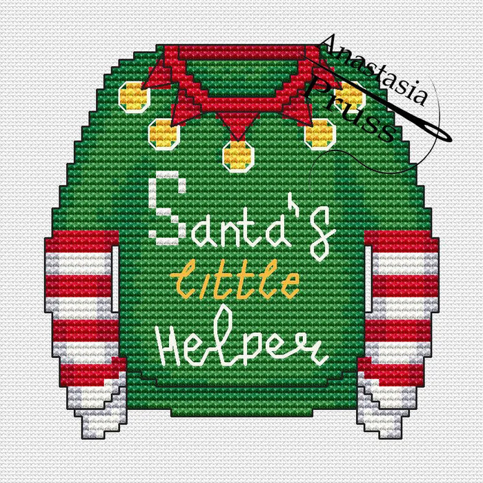 Sweater. Santa's Helper - PDF Cross Stitch Pattern