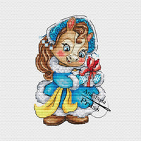 The Snow Maiden Horse - PDF Cross Stitch Pattern