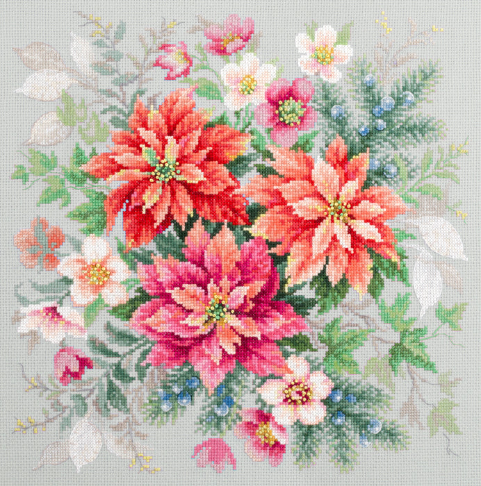 Flower Magic.Poinsettia 214-273 Counted Cross-Stitch Kit