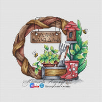 Country wreath - PDF Cross Stitch Pattern