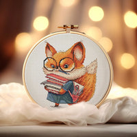 Fox with Books - PDF Cross Stitch Pattern