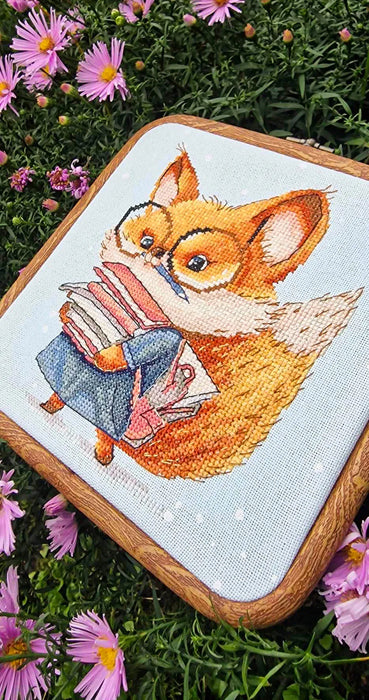 Fox with Books - PDF Cross Stitch Pattern