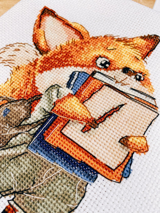 Fox with Notebooks - PDF Cross Stitch Pattern